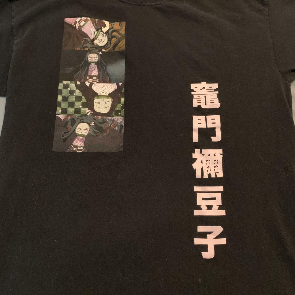 Demon Slayer Shirt Mens Large‎ Black Nezuko Kamado Anime Graphic Tee Japanese